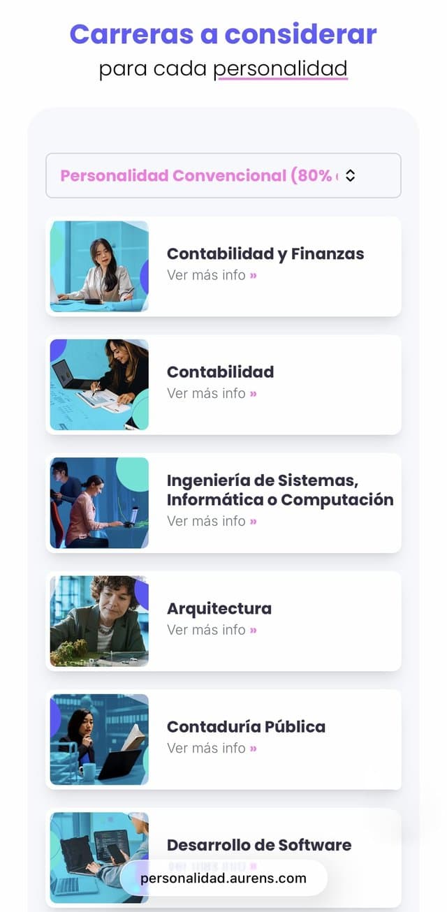Carreras sugeridas